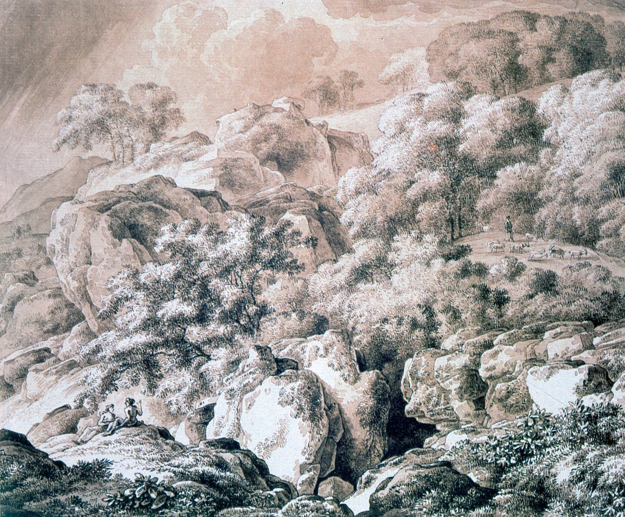Krajobraz leśny, 1799 autorstwa Franz Kobell