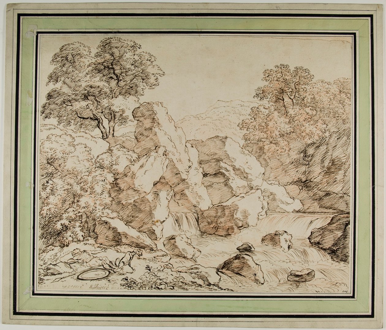 Odpoczynek wojownika i psa przy Rocky Rapids autorstwa Franz Kobell