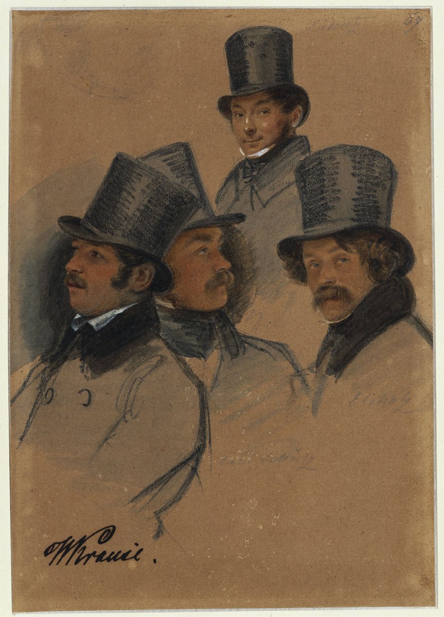 Ludwig Elsholtz, Wilhelm Krause, Karl Friedrich G. Lüderitz, Karl Friedrich Schulz autorstwa Franz Krüger