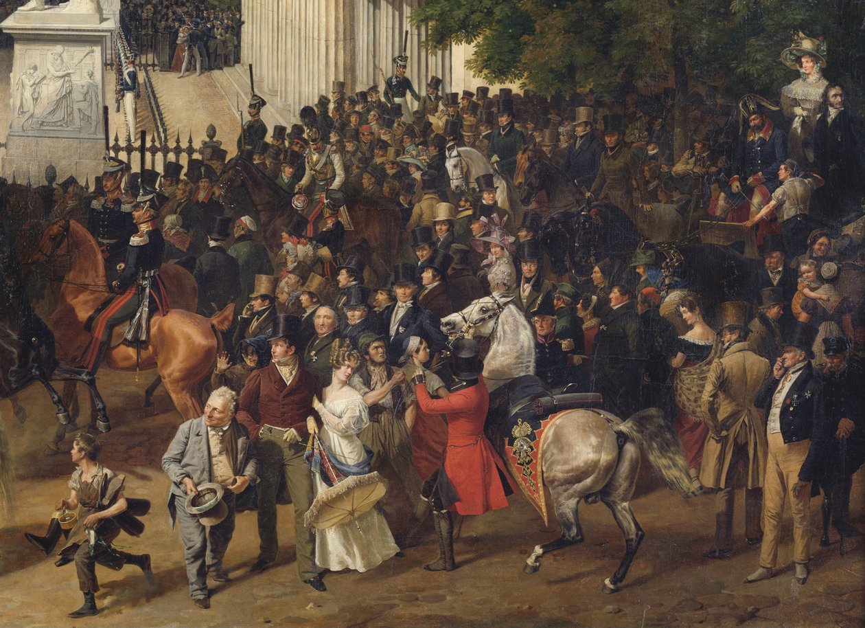 Parada na Opernplatz w Berlinie Szczegół, 1824-1830 autorstwa Franz Krüger