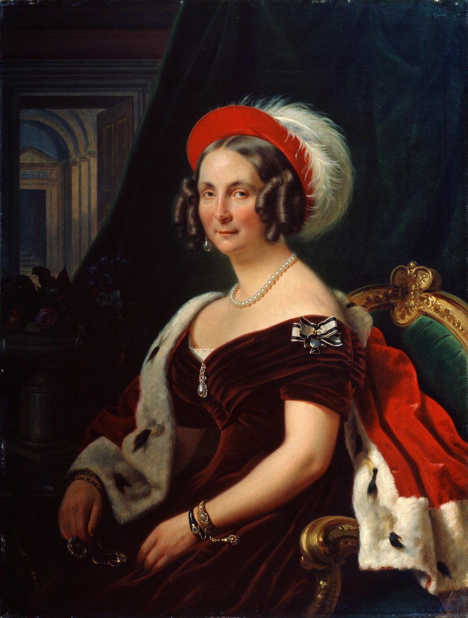 Portret królowej Fryderyki Hanowerskiej, 1778-1841, XIX wiek. autorstwa Franz Krüger