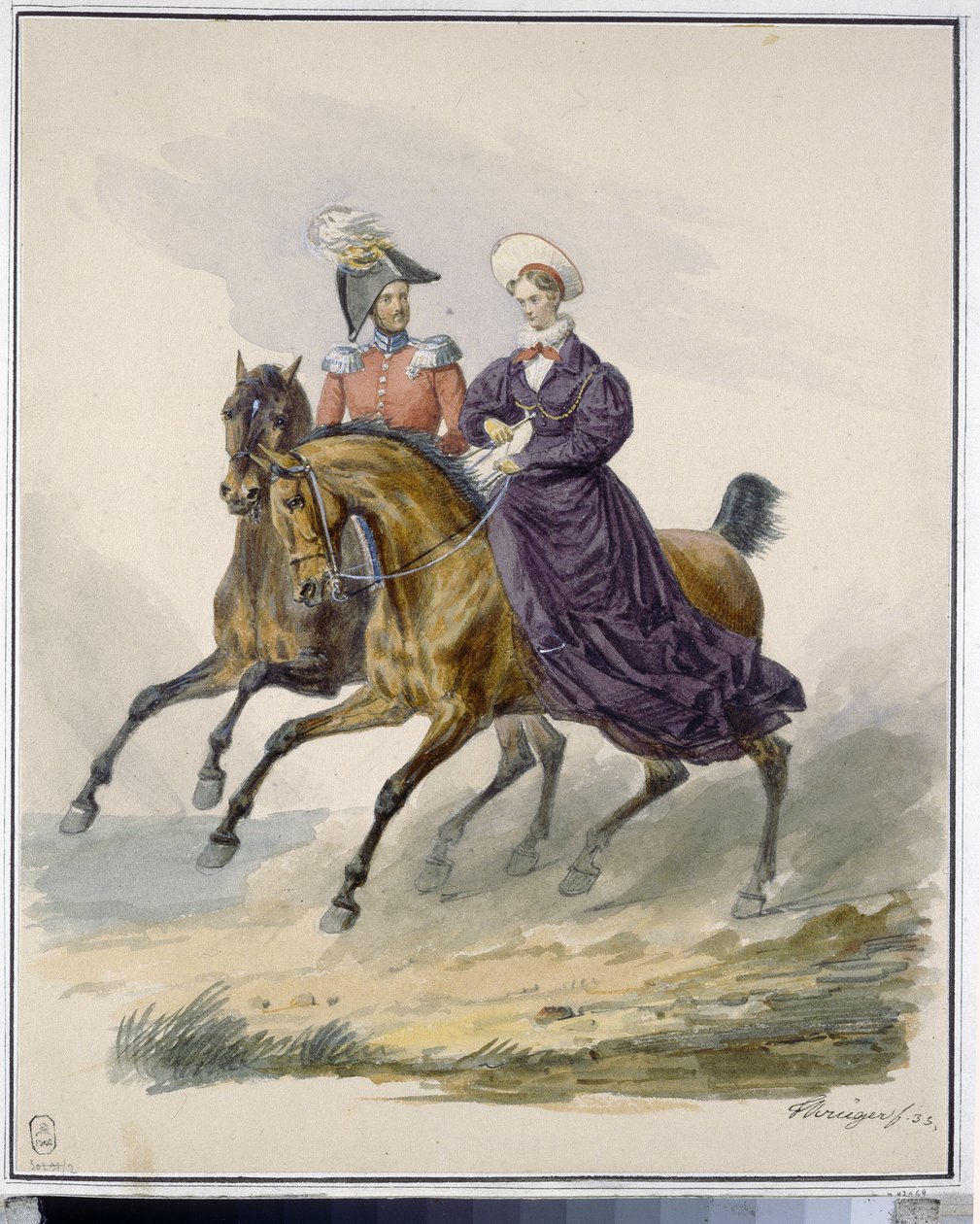 Cesarz Mikołaj I (1796-1855) i cesarzowa Aleksandra Fiodorowna (z domu Charlotta Pruska) autorstwa Franz Krüger
