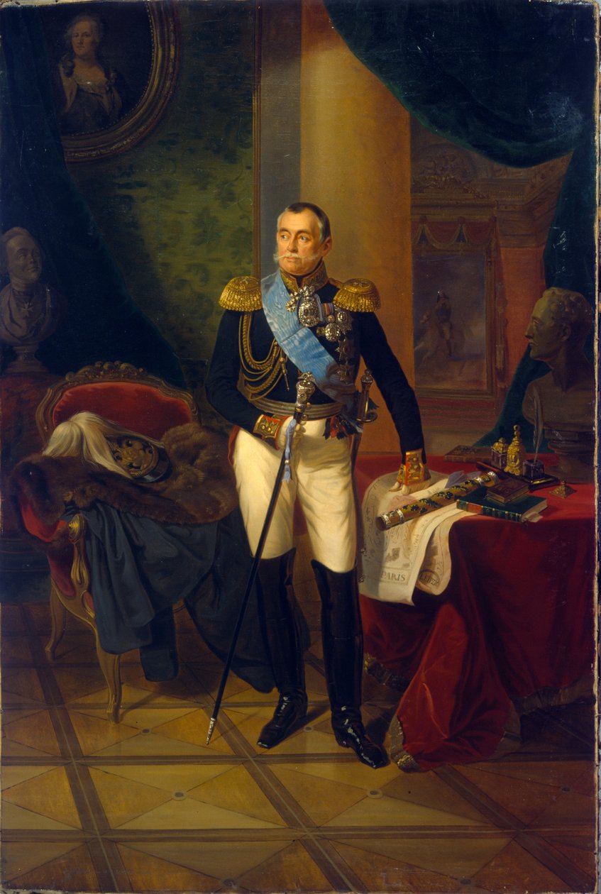 Portret Piotra Wołkońskiego (1776-1852), rosyjskiego marszałka i polityka. Obraz Franza Krugera (1797-1857), olej na płótnie autorstwa Franz Krüger