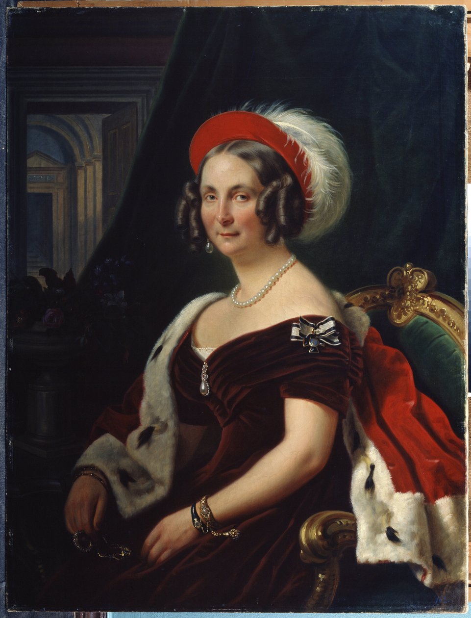 Portret królowej Fryderyki Hanower autorstwa Franz Krüger