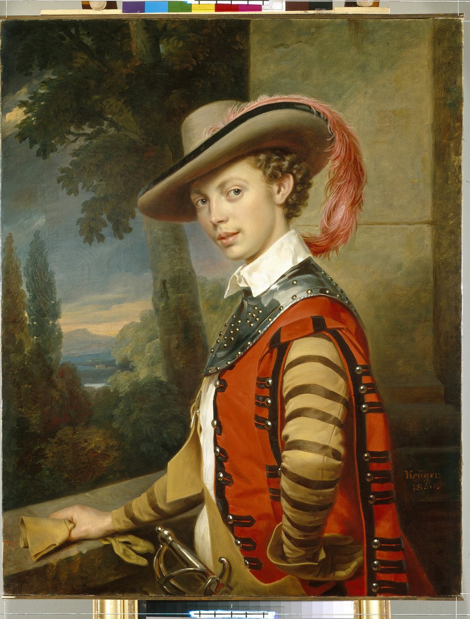 Portret księcia Mikołaja Saltykowa w przebraniu. (Portret księcia Nikołaja Saltykowa w przebraniu). Obraz Franza Krugera (1797-1857), olej na płótnie autorstwa Franz Krüger