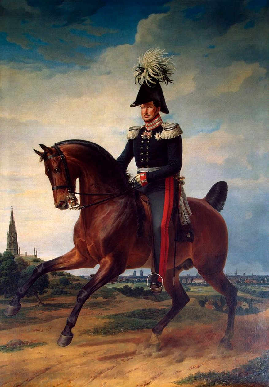 „Portret jeździecki Fryderyka Wilhelma III Pruski”, 1797-1840, 1831. autorstwa Franz Kruguer