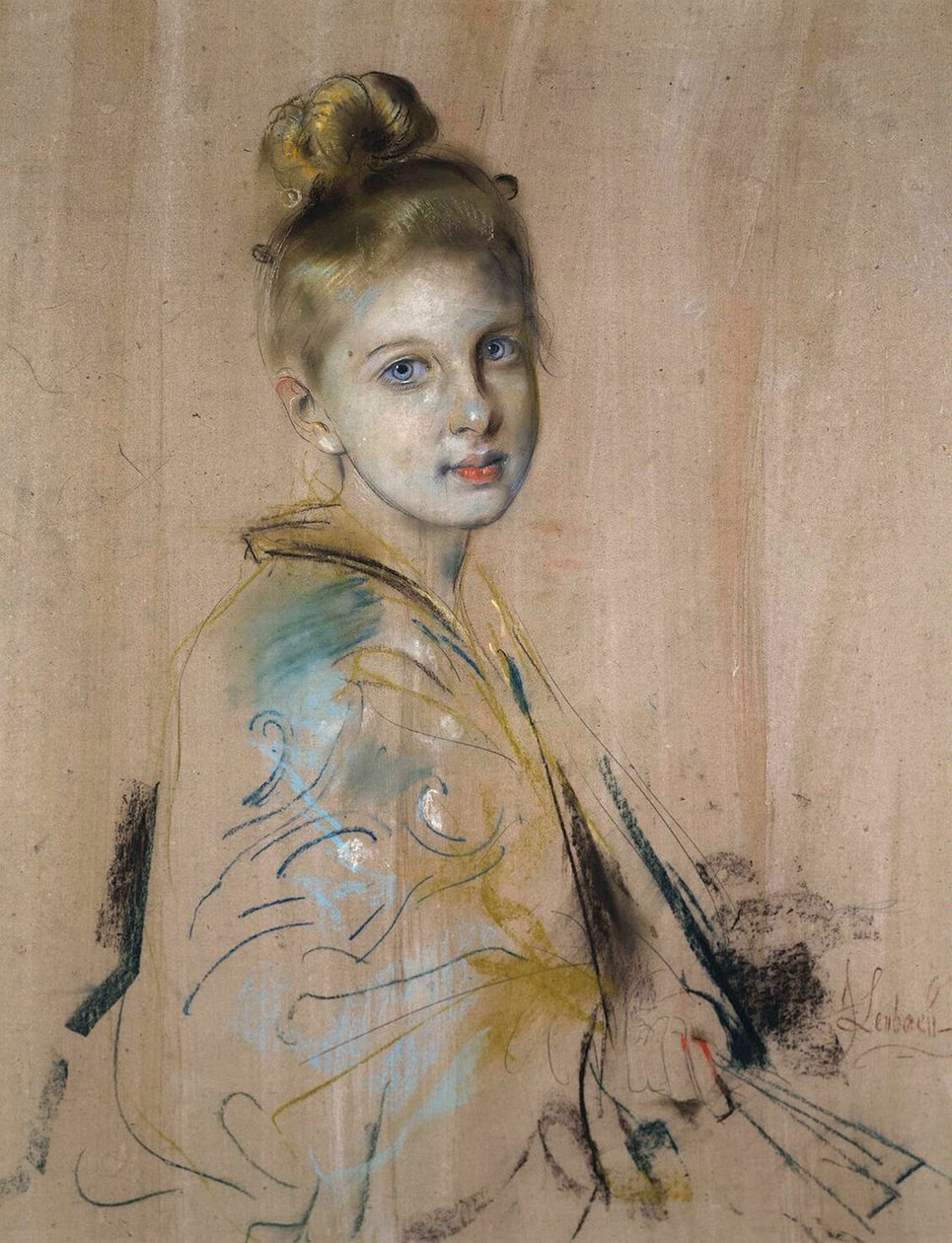 Dziewczyna z wachlarzem, lata 80. XIX wieku. autorstwa Franz von Lenbach