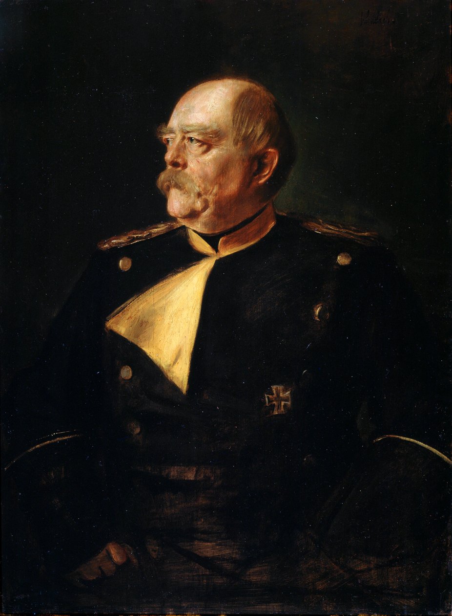 Portret kanclerza Otto von Bismarcka w mundurze, 1815-1898, XIX wiek. autorstwa Franz von Lenbach