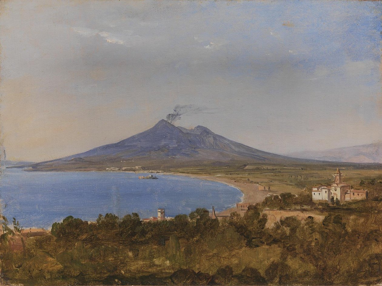 Zatoka Neapolitańska z Wezuwiuszem autorstwa Franz Ludwig Catel