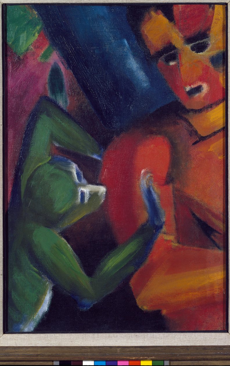 Mężczyzna i mała małpka autorstwa Franz Marc