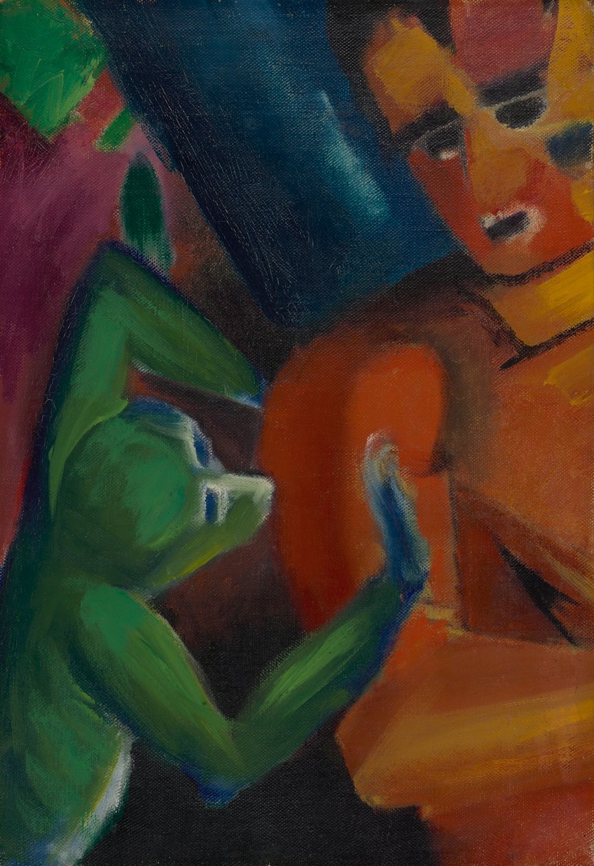 Äffchen und Mensch autorstwa Franz Marc