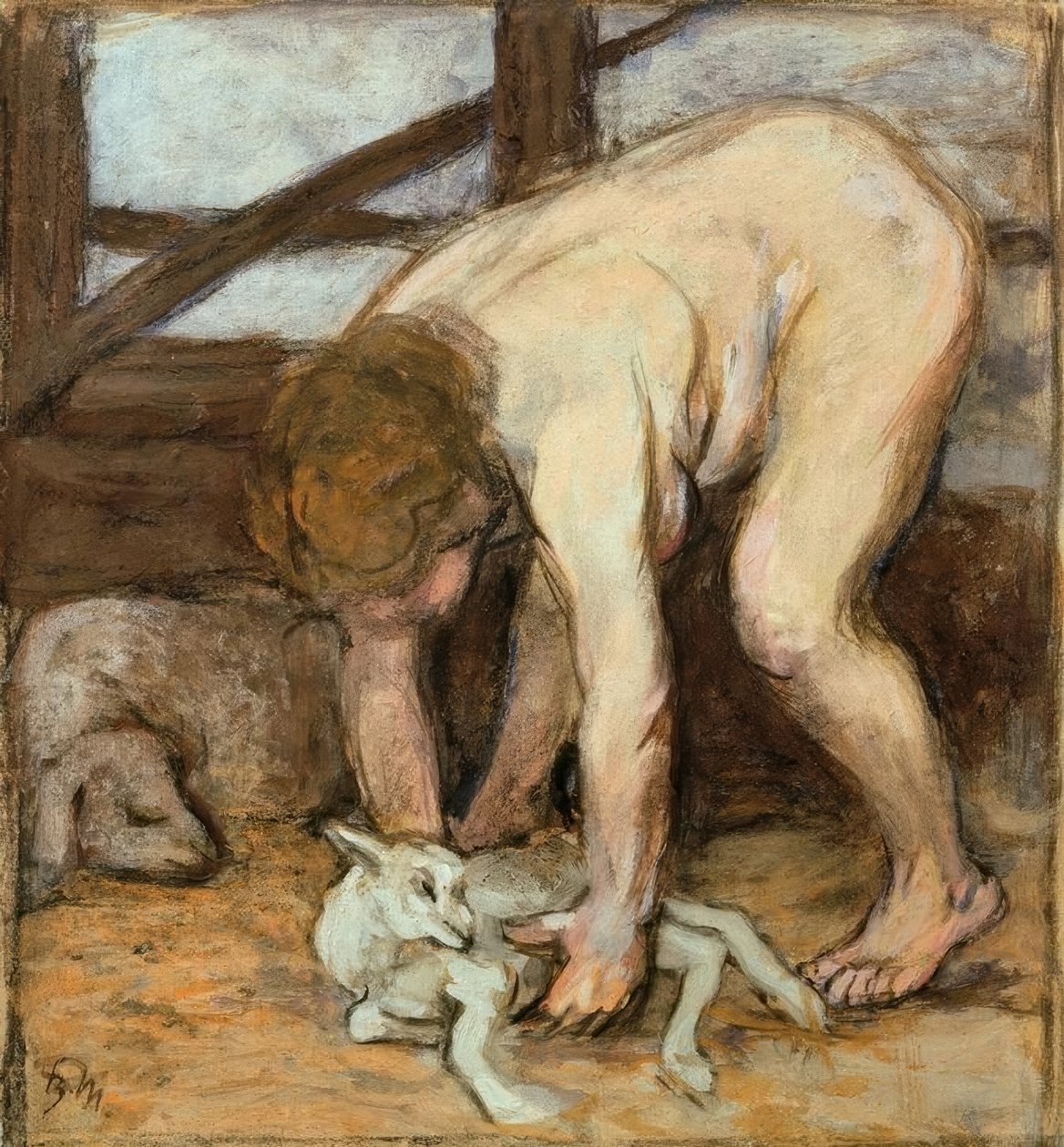 Nago z dzieckiem autorstwa Franz Marc