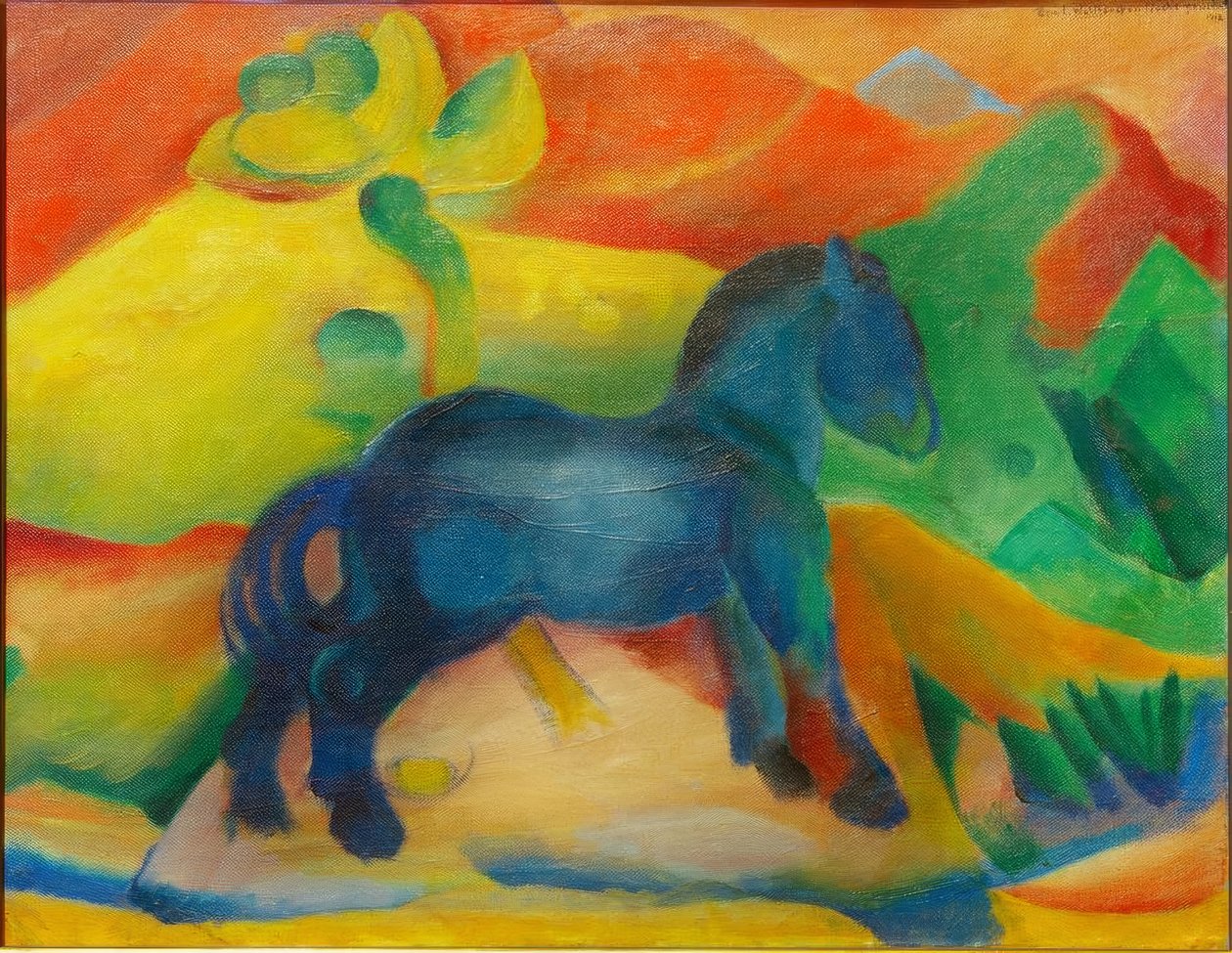 Niebieski koń, obrazek dla dzieci autorstwa Franz Marc