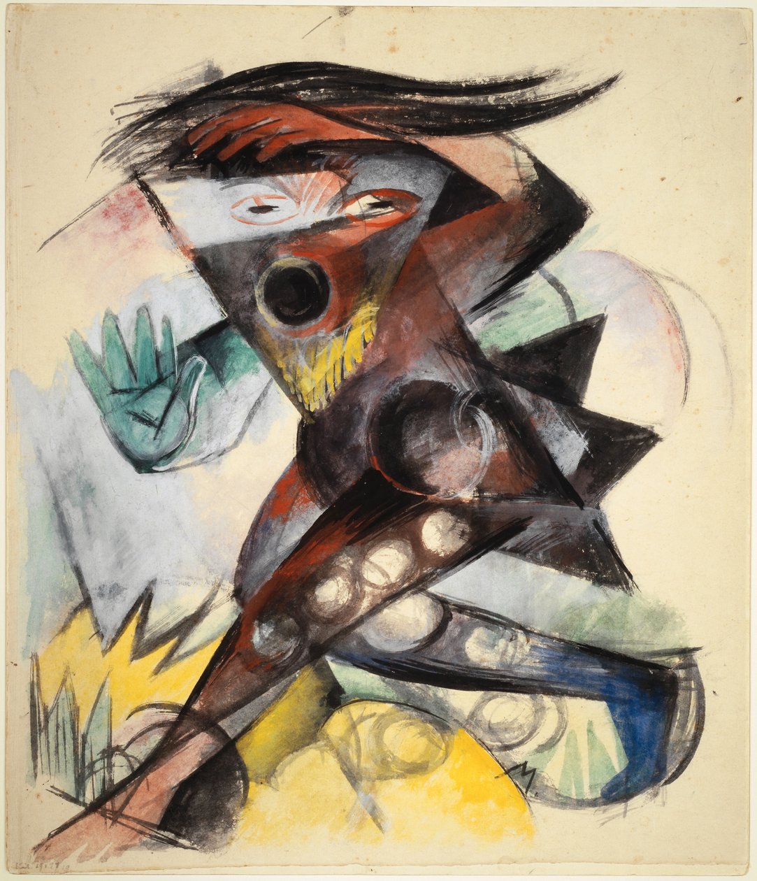 Kaliban. Figurka do Burzy Williama Szekspira, 1914. autorstwa Franz Marc
