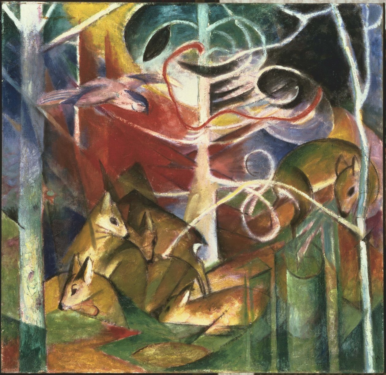 Jelenie w lesie I autorstwa Franz Marc