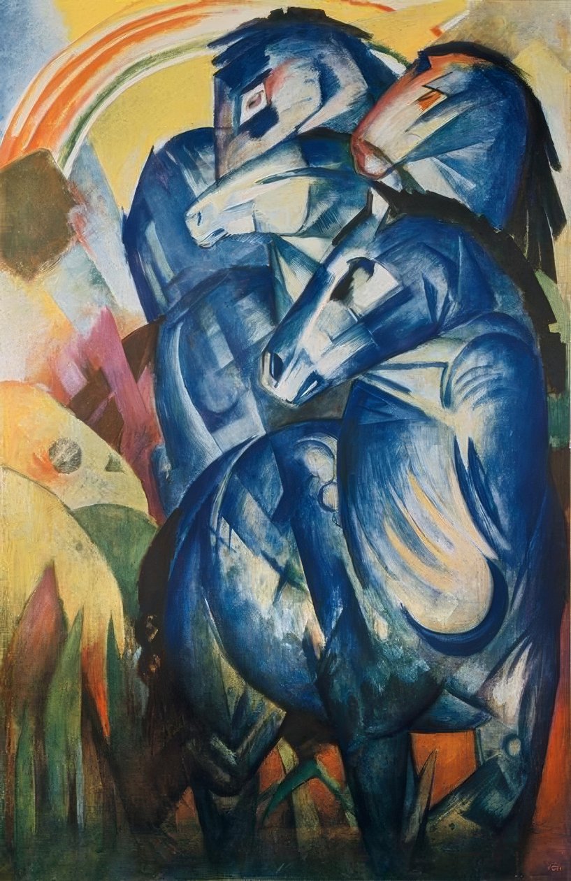 Wieża niebieskich koni autorstwa Franz Marc