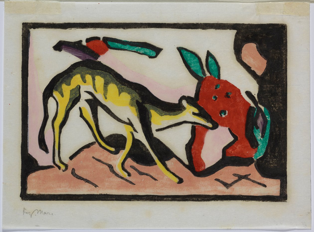 Baśniowe zwierzę autorstwa Franz Marc