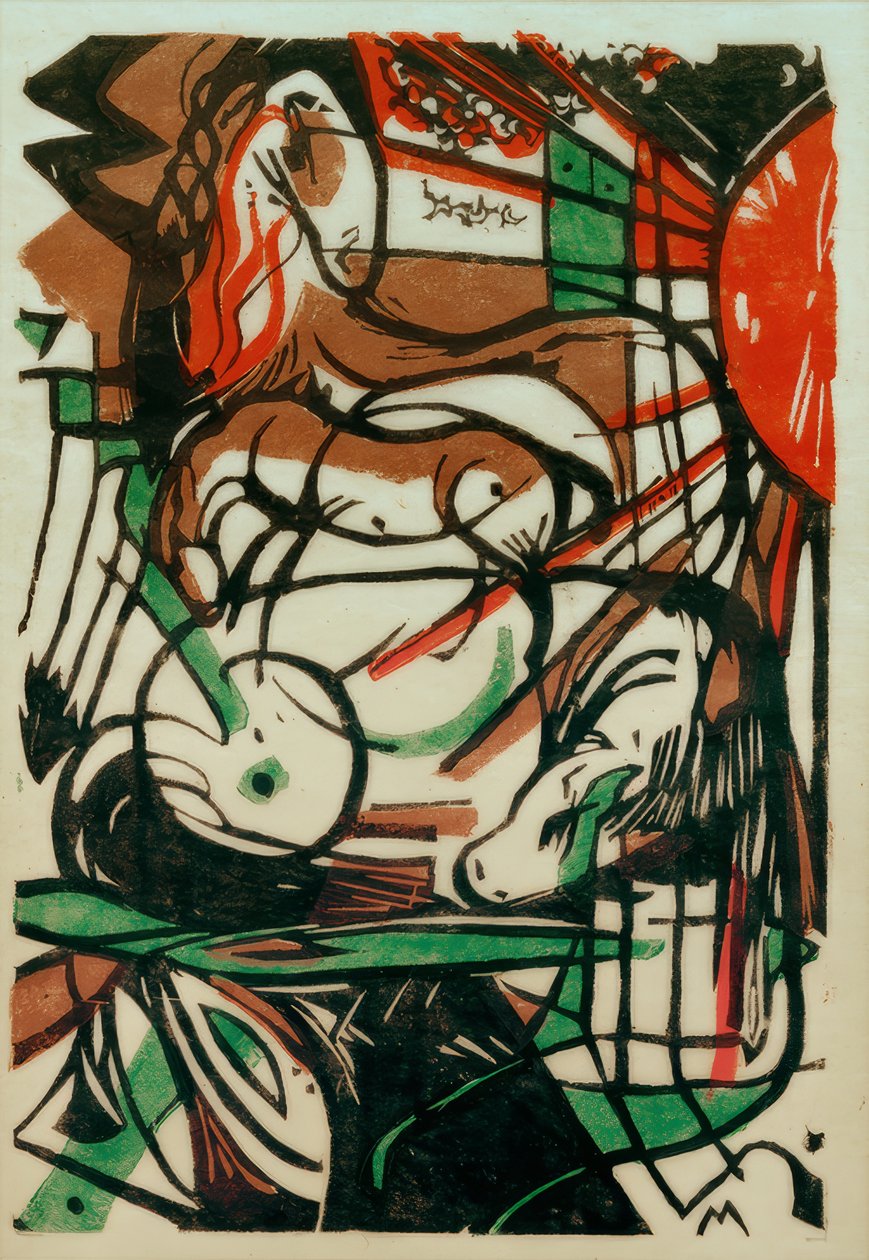 Narodziny Koni autorstwa Franz Marc