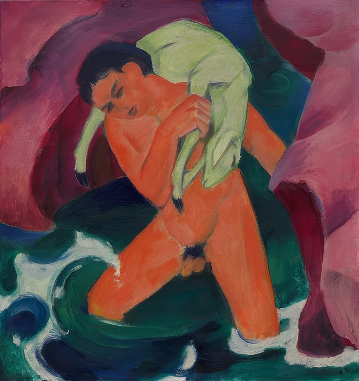 Chłopiec z jagnięciną. Dobry Pasterz. 1911 autorstwa Franz Marc