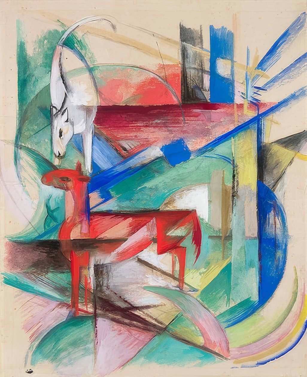 Krajobraz ze zwierzętami. 1913 autorstwa Franz Marc