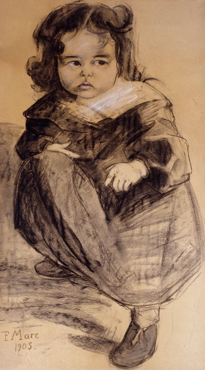 Mała dziewczynka w białym kołnierzyku, 1905 autorstwa Franz Marc