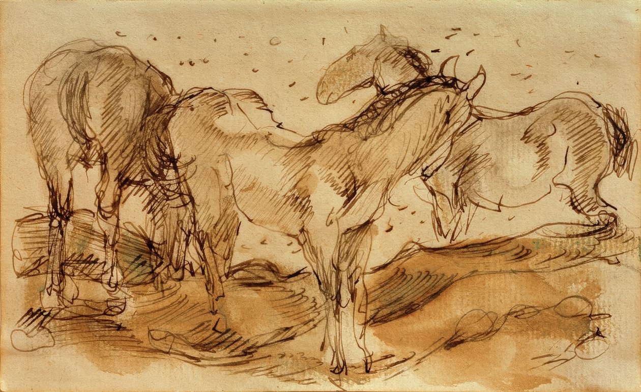 Konie na pastwisku autorstwa Franz Marc