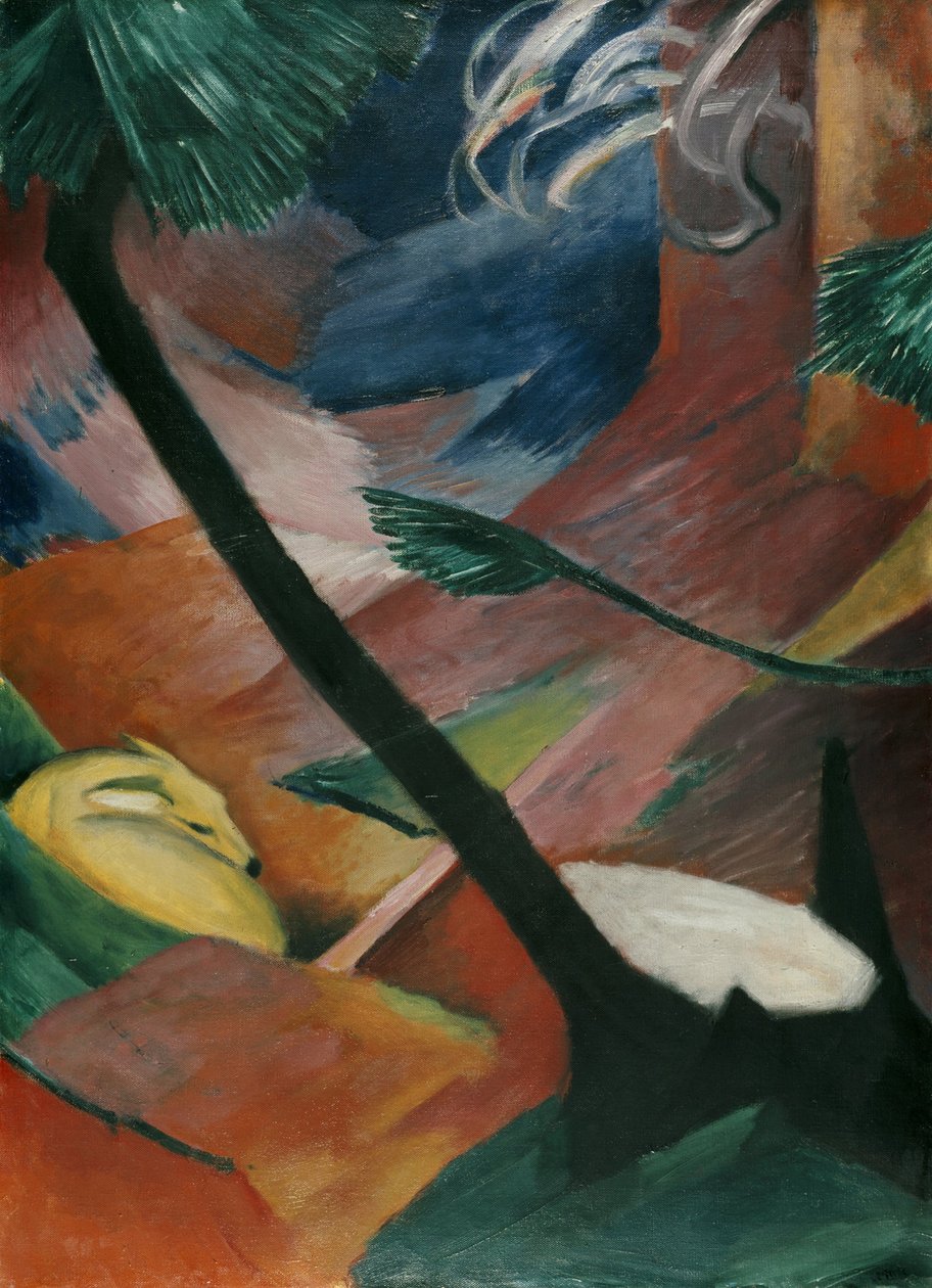 Jeleń w lesie II autorstwa Franz Marc