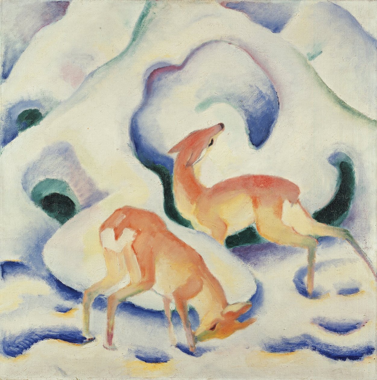 Jeleń na śniegu II autorstwa Franz Marc