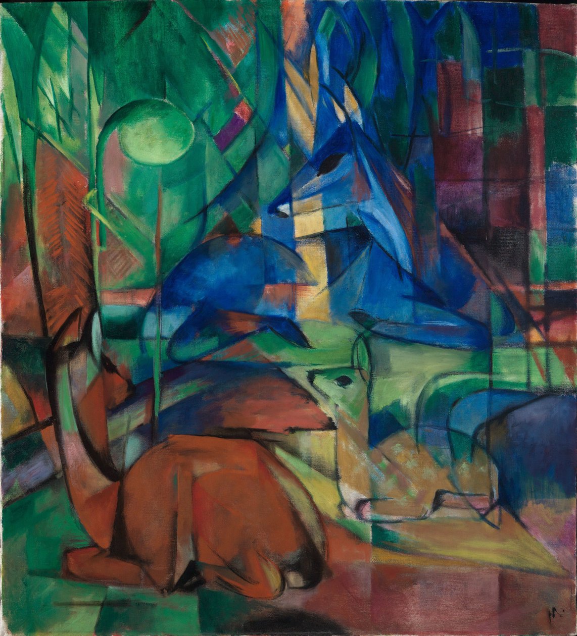 Sarny w lesie II autorstwa Franz Marc