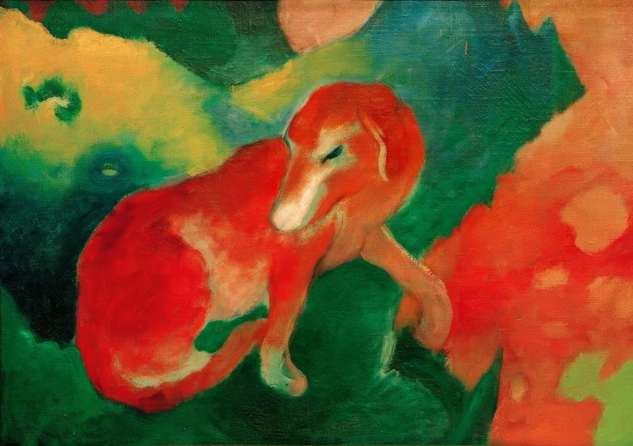 Czerwony pies autorstwa Franz Marc