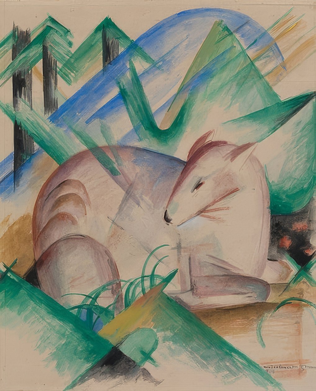 Jeleń szlachetny. 1913 autorstwa Franz Marc