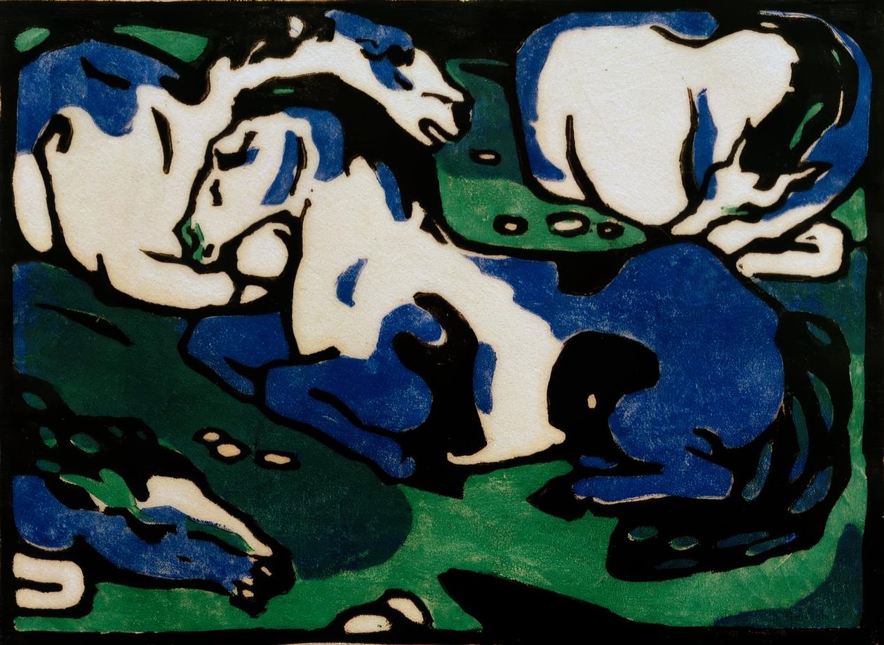 Odpoczywające konie autorstwa Franz Marc