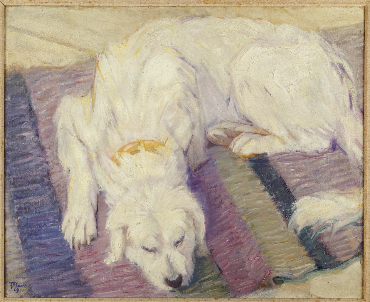 Śpiący pies, 1909 autorstwa Franz Marc