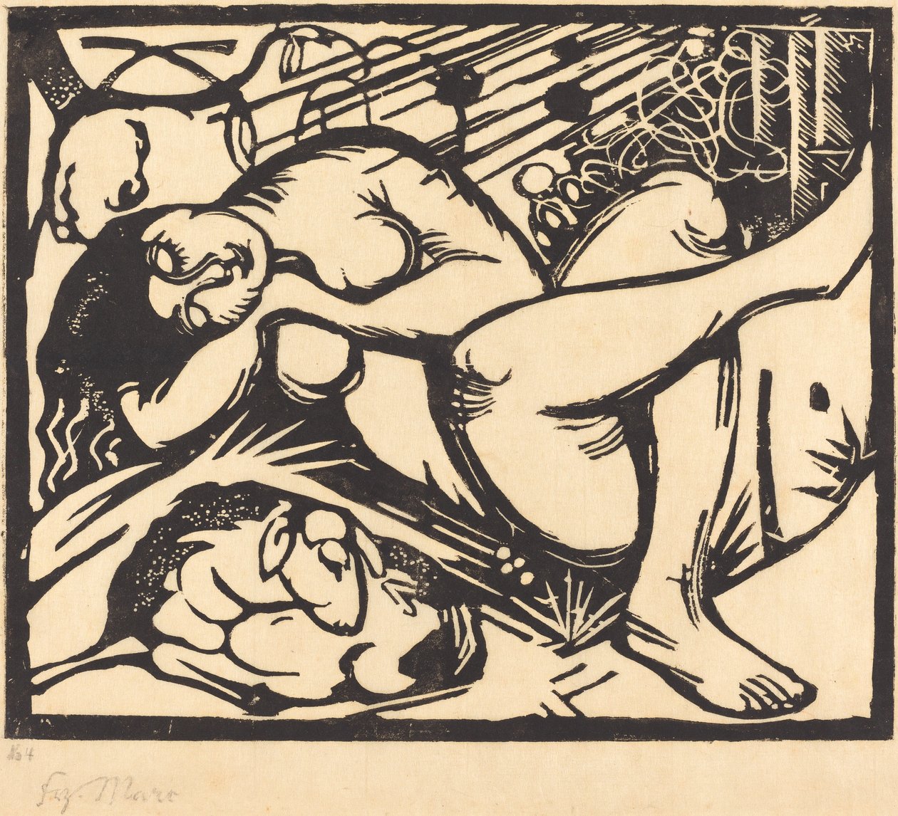 Śpiąca Pasterka (Schlafende Hirtin) autorstwa Franz Marc