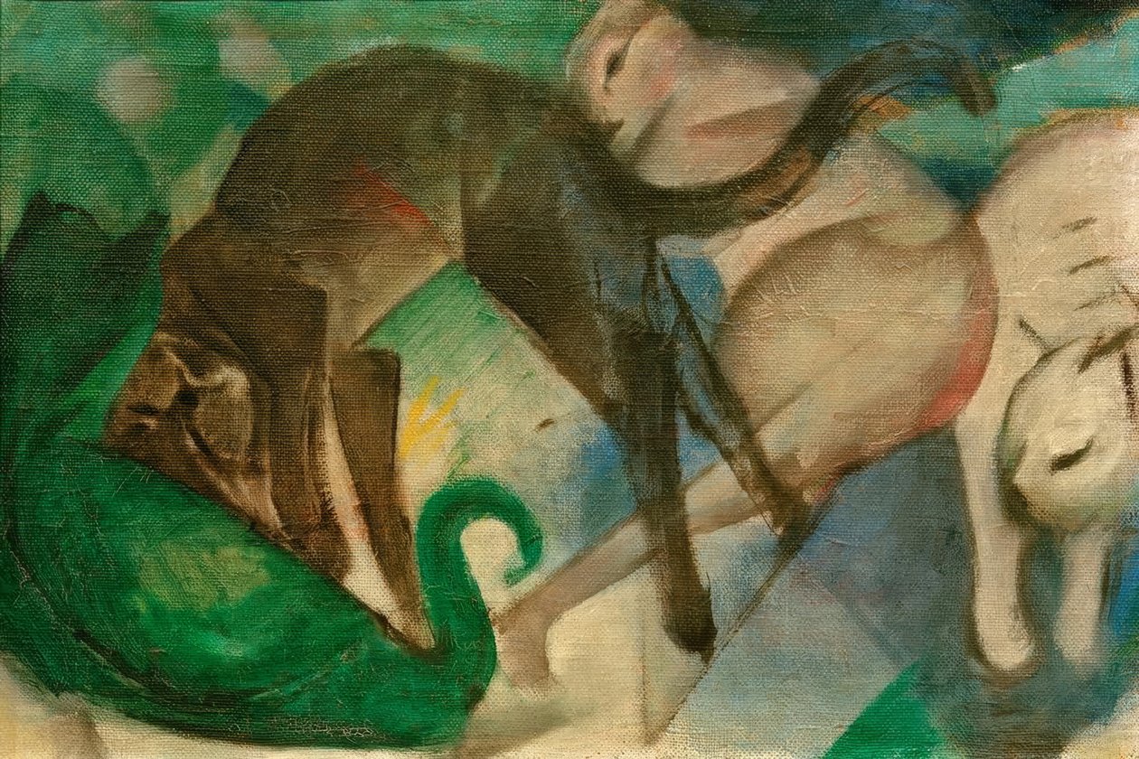 Bawiące się koty (zdjęcie kota) autorstwa Franz Marc