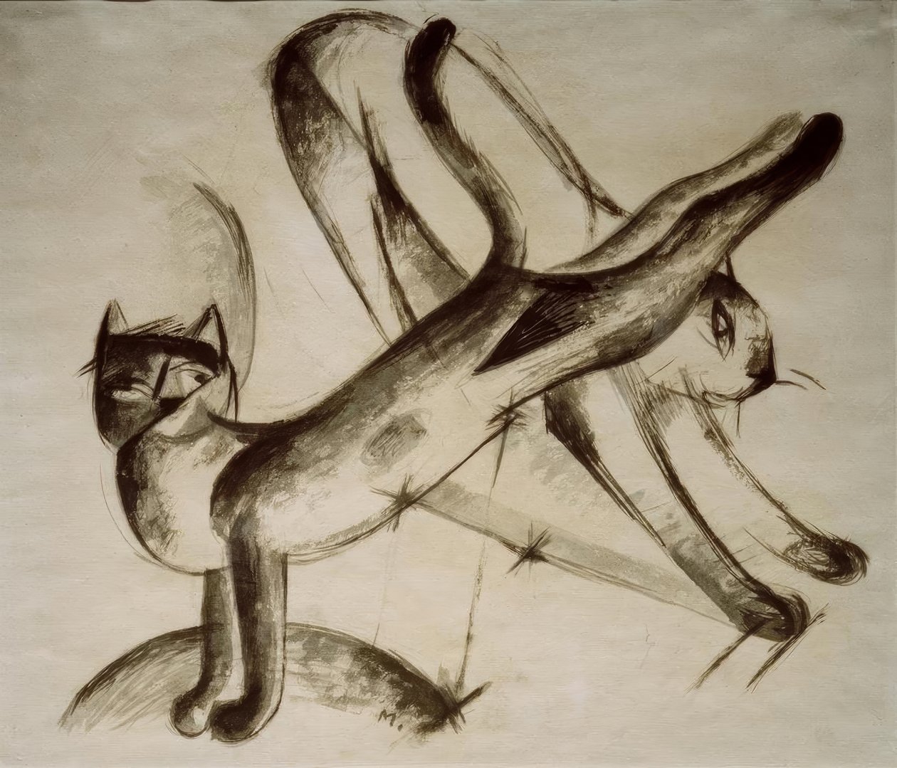Bawiące się koty autorstwa Franz Marc