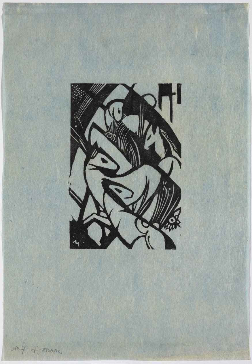Skaczące konie autorstwa Franz Marc