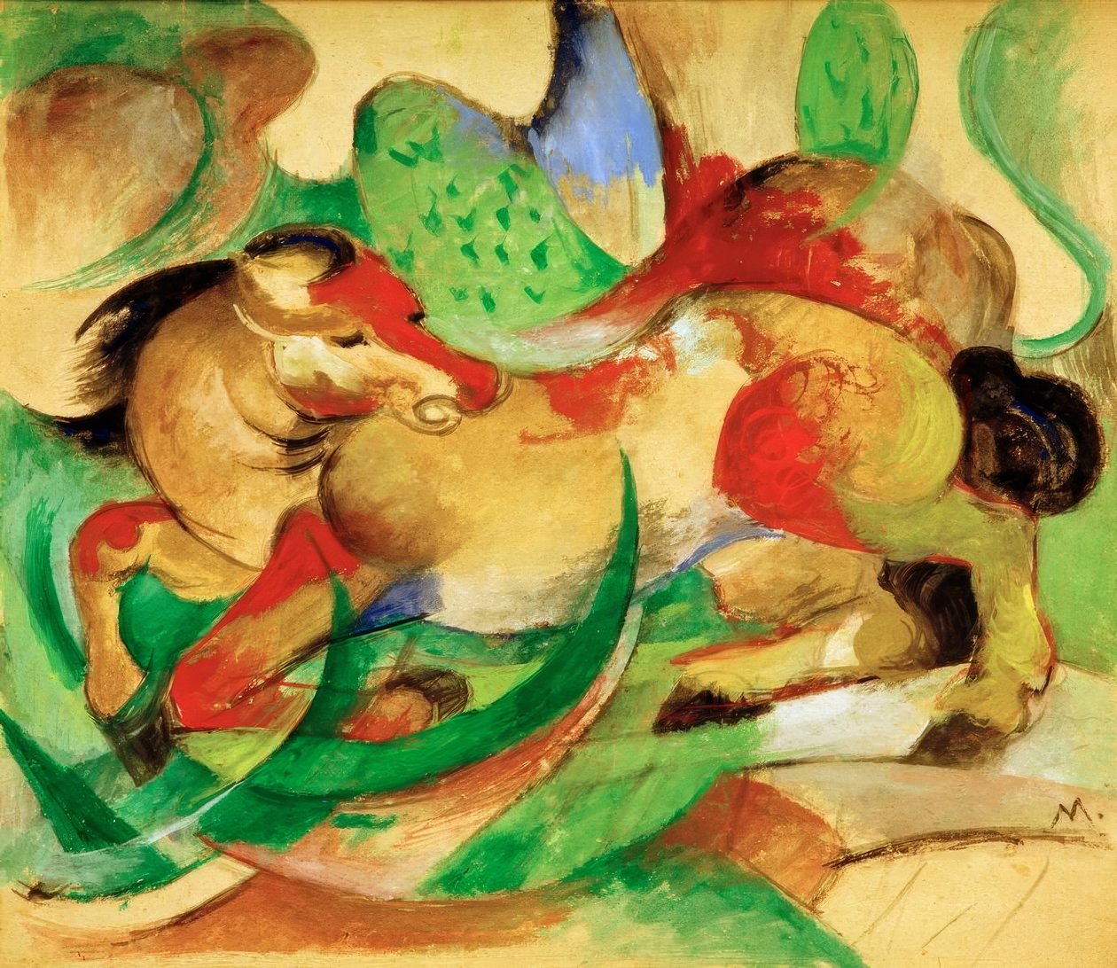 Skaczący koń autorstwa Franz Marc
