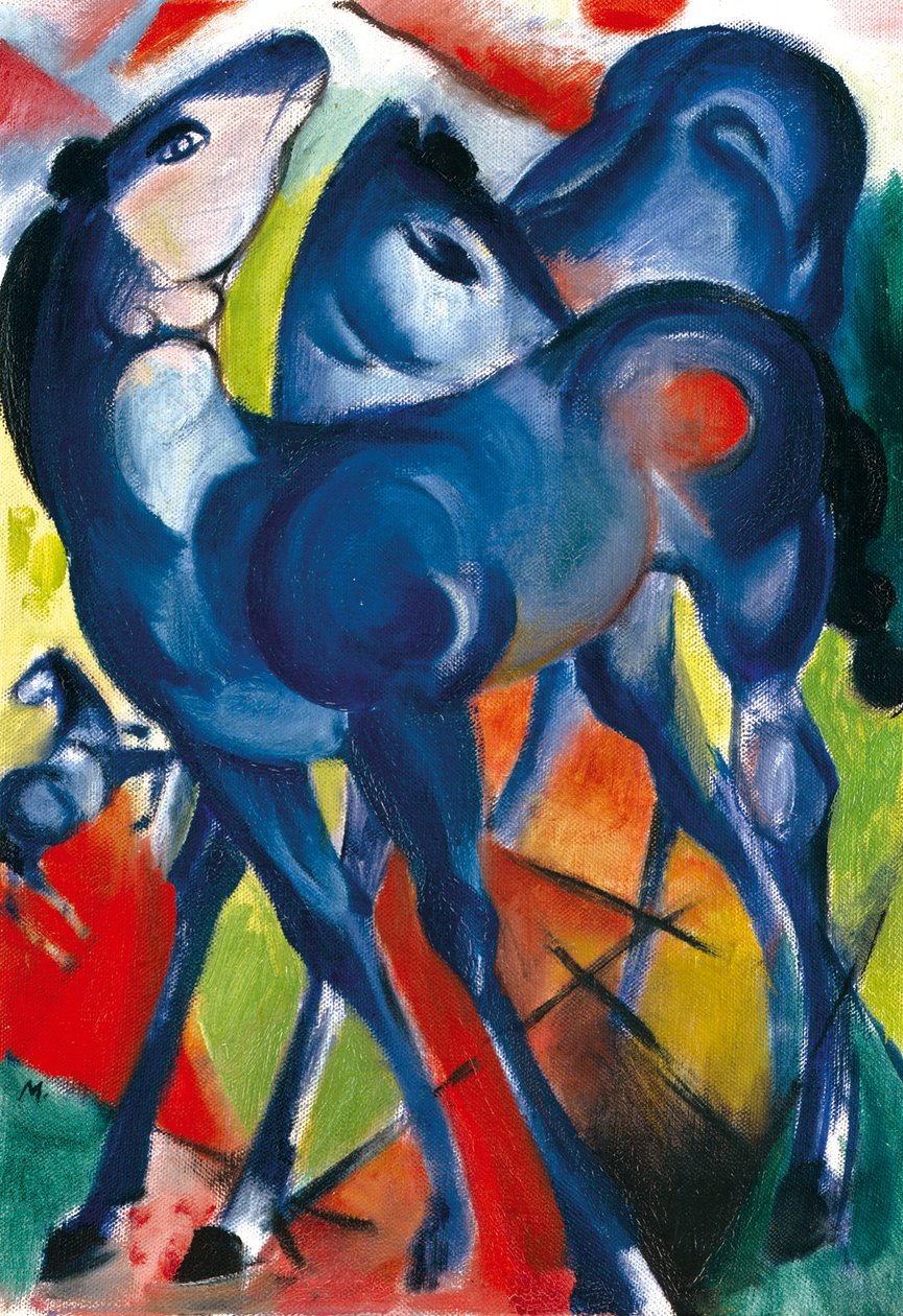 Niebieskie źrebięta autorstwa Franz Marc