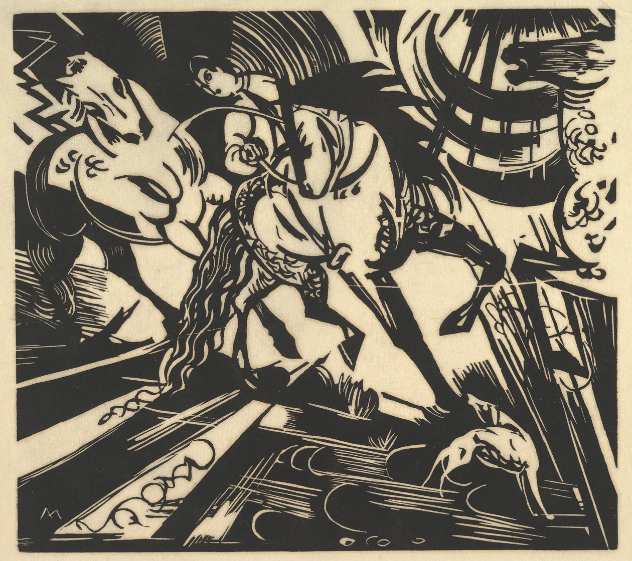 Szkoła Jazdy, 1913. autorstwa Franz Marc