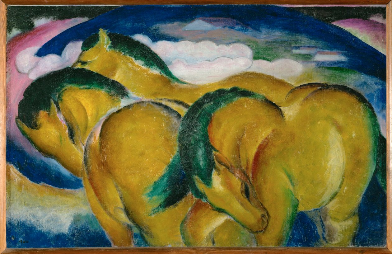 Małe żółte konie (obraz na płótnie) autorstwa Franz Marc