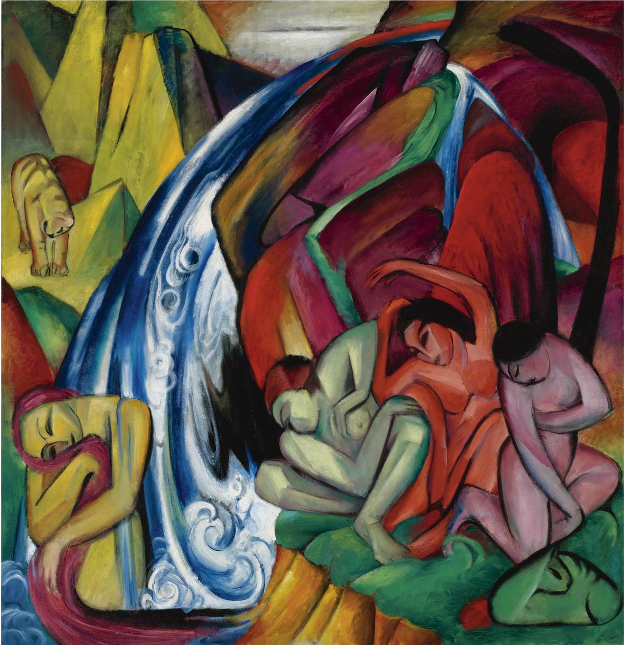 Wodospad Kobiety pod wodospadem, 1912 autorstwa Franz Marc
