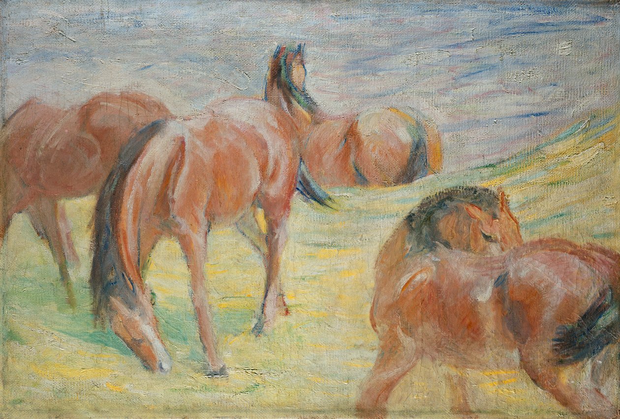 Pasące się konie I autorstwa Franz Marc