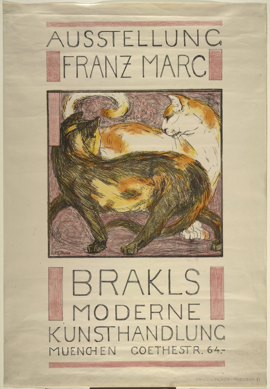 Dwa koty autorstwa Franz Marc
