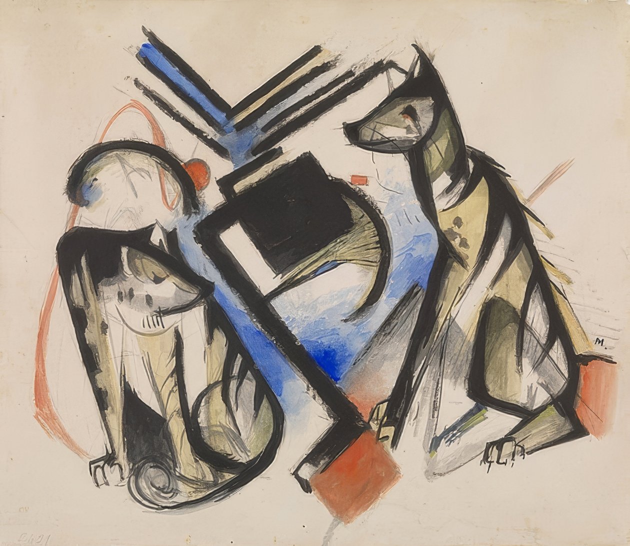 Dwa wilki. 1913 autorstwa Franz Marc
