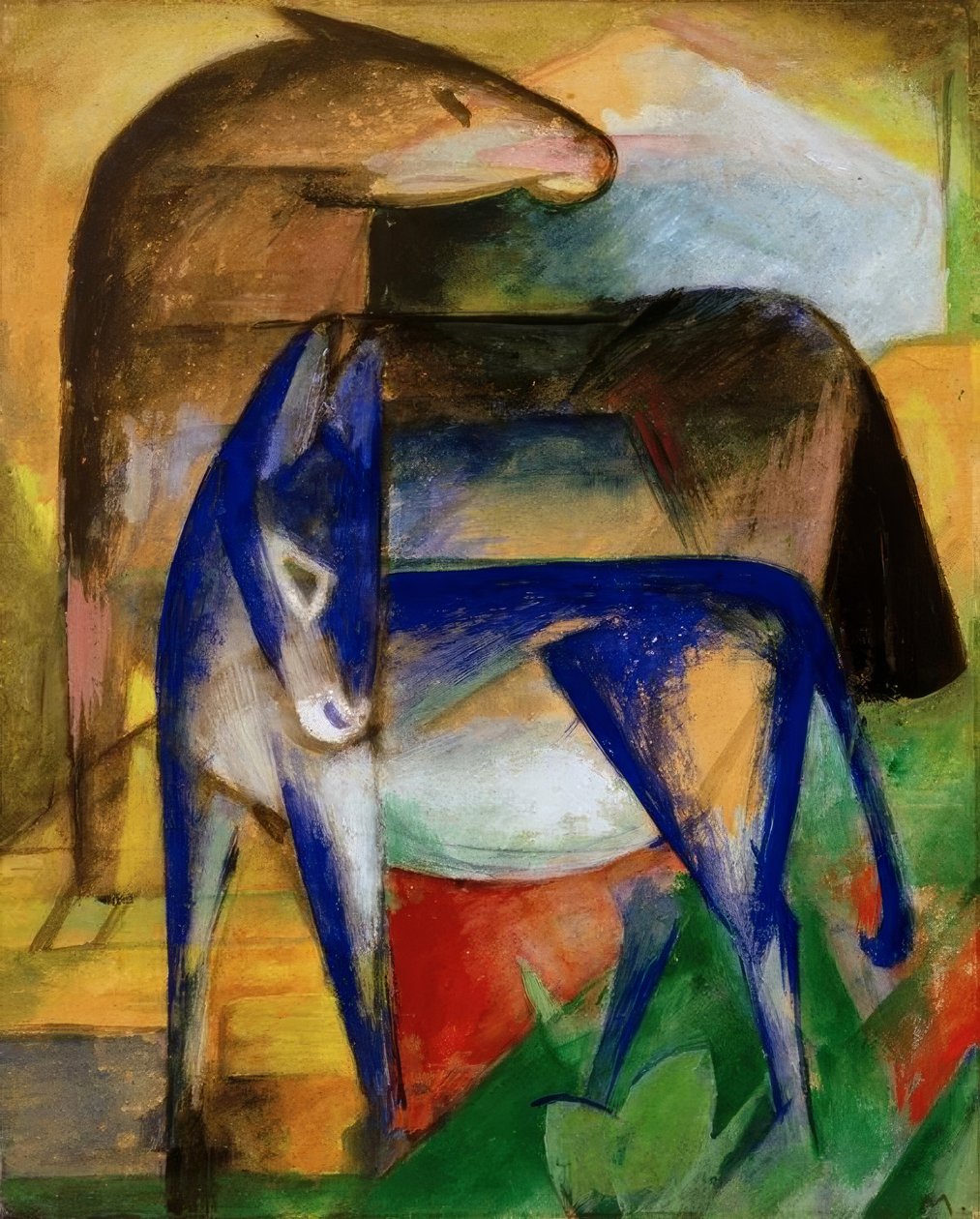 Dwa niebieskie osły autorstwa Franz Marc
