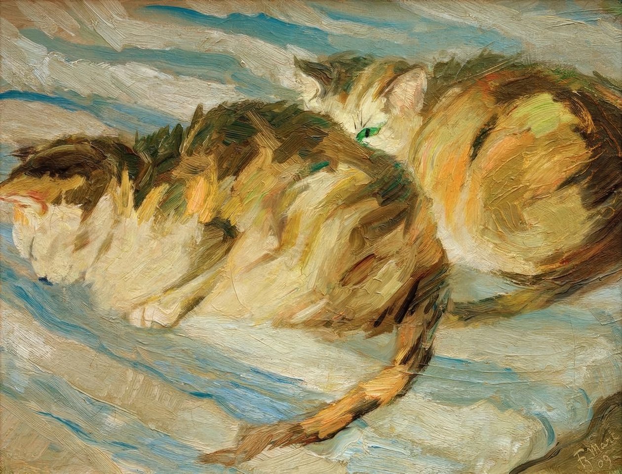 Dwa szare koty (badanie kotów II) autorstwa Franz Marc