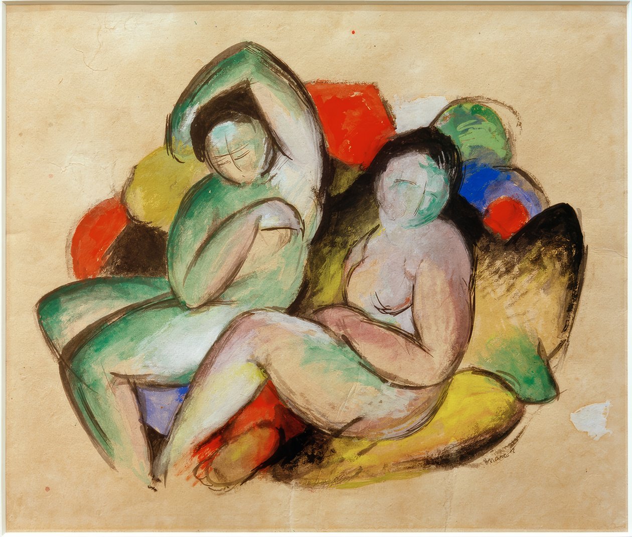 Dwa akty kobiece autorstwa Franz Marc