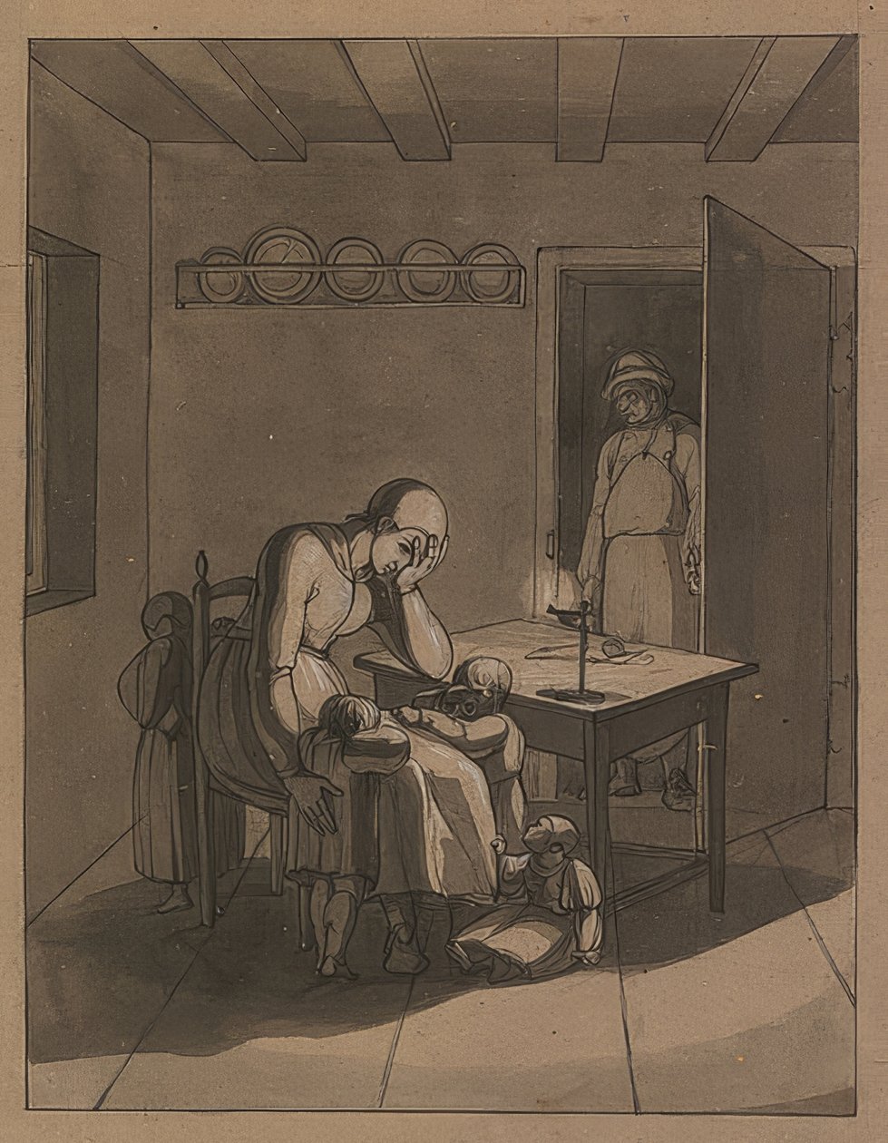 Lienharda i Gertrudy. około 1808 autorstwa Franz Pforr