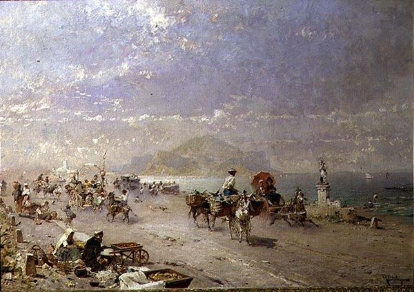 Droga przybrzeżna nad Zatoką Palermo, Włochy autorstwa Franz Richard Unterberger